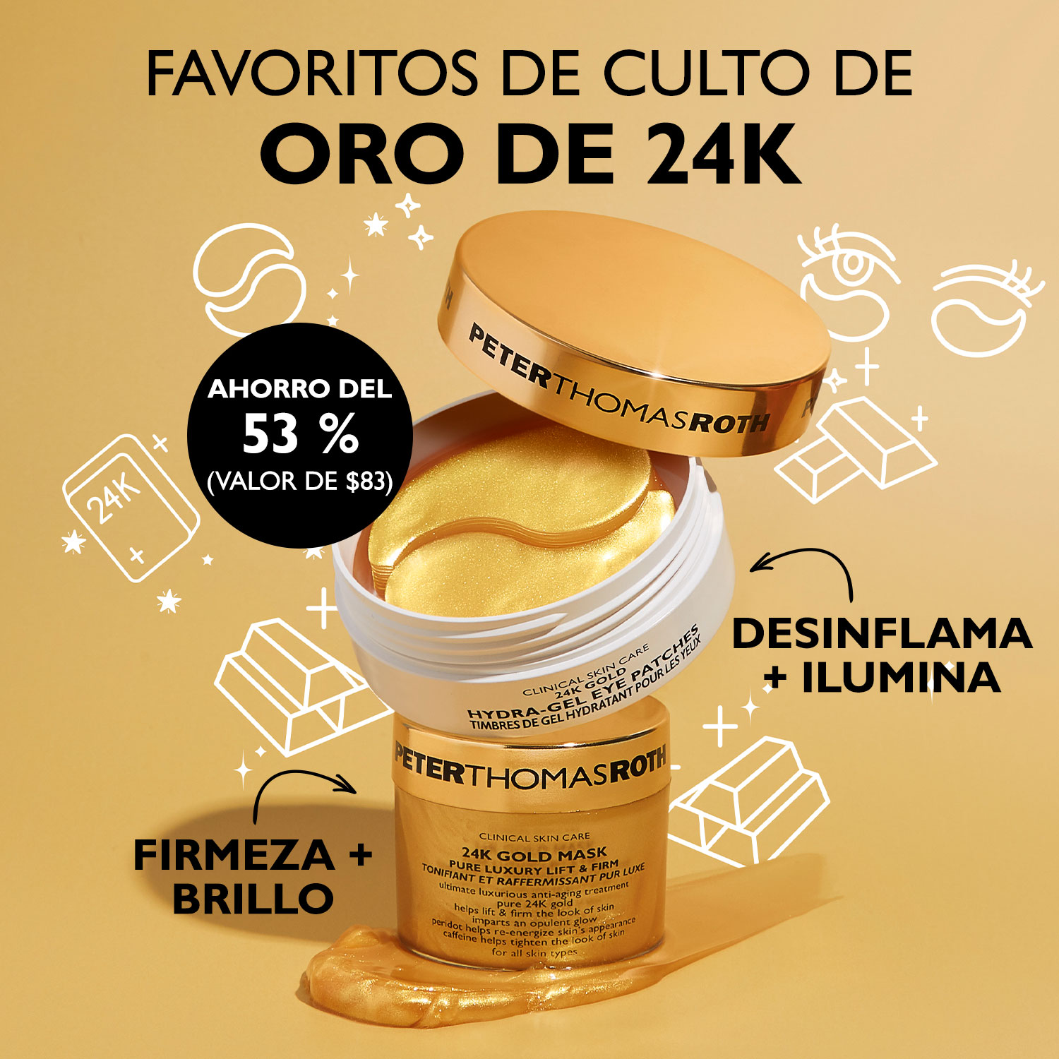 24K GOLD GLOW-UP 2-PIECE KIT (SET PARA CUIDADO DE LA PIEL)